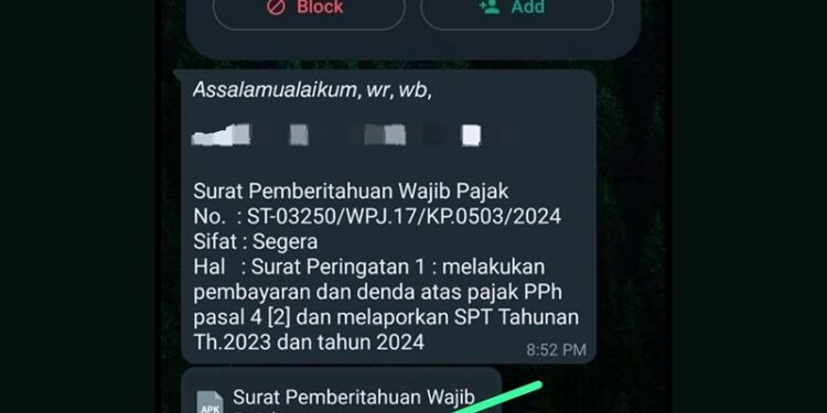 Modus Penipuan Pakai File APK Kantor Pajak