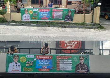Polres Siantar Sebarkan Spanduk Pemutihan Pajak Kendaraan