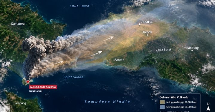 Abu Vulkanik Anak Krakatau Sampai Jakarta-Depok, Warga Agar Pakai Masker